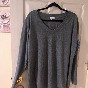 Loanna Gray V-Neck Women's Top